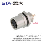 3 4 5 6 8 Pins M8 Solder Welding A D Coding Male Female Panel Mount IP67 Sensor Circular Connectors