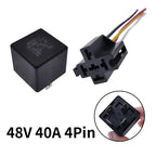 JD2912 4 Pin 5 Pin 40A Auto Car Relay DC 12V 24V 36V 48V with Mounting Hole Coil Power 1.8W Automobile Control Device with Line
