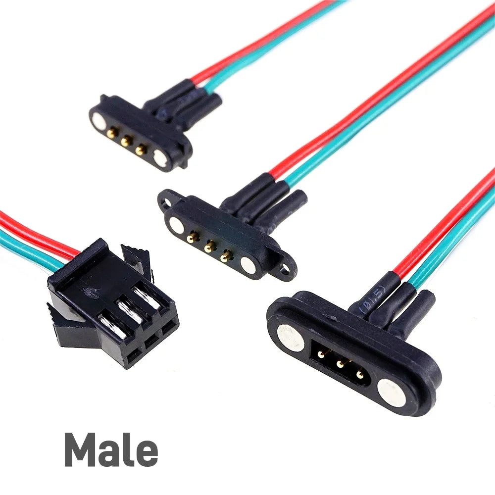1 Pair 2A Magnetic Pogo Pin JST SM Plug Socket Extend Cable Connector 2 3 4 5 6 Pin Male Female Adapter Led Strip Lamp Driver