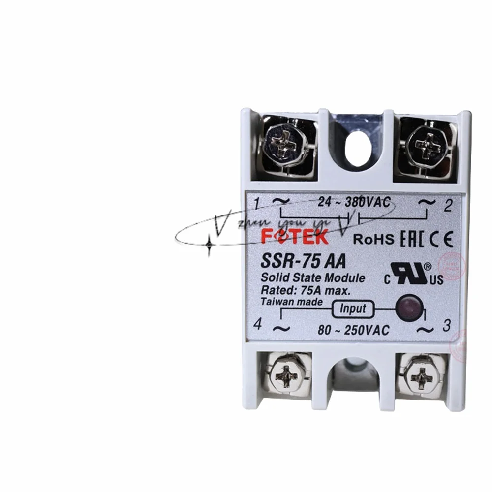 100%New Original For FOTEK single-phase solid-state relay SSR-40AA /10DD/40VA/20DA SSR 10/20/40/50/75 AA/DD/VA/DA HS-50H ES-50K