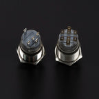 16MM 19MM 22MM Self-return Self-locking Waterproof DPDT Illuminated Metal Selector Knob Rotary Switch 2 3 Position LED Lamp Red