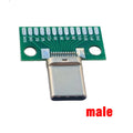 1pcs USB 3.1 Type C Connector 24+2P Female Male Plug Receptacle Adapter to Solder Wire & Cable USB-C 24P+2P PCB Test Board