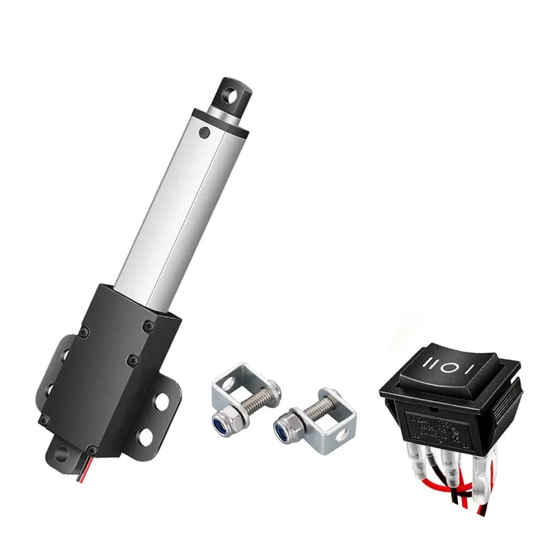 Mini Electric Linear Actuator 6V 12V 24V 150N-20N Push Rod with Rocker Switch & Bracket for Robot Cabinet Shutter Cosplay