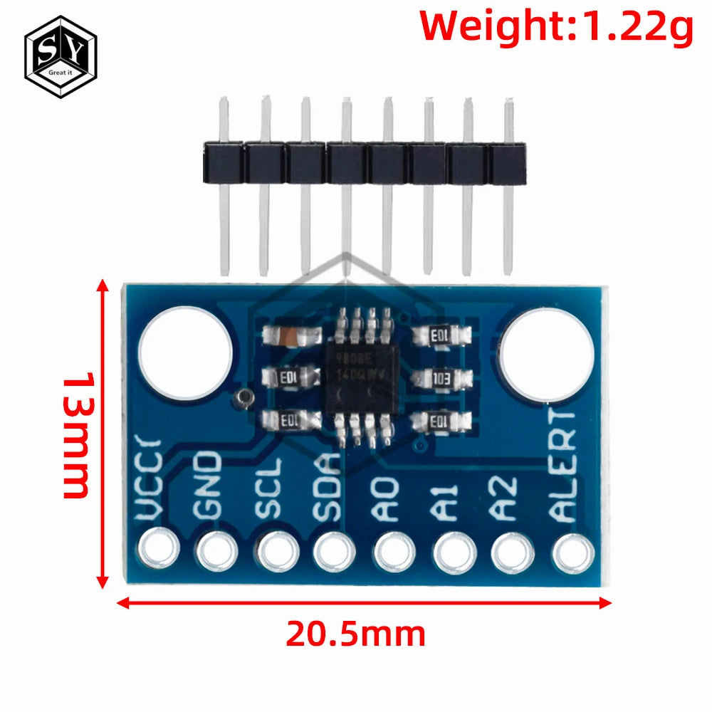 MCP9808 High Accuracy Temperature Sensor: I2C/IIC Breakout Board (2.7V-5V) for Arduino