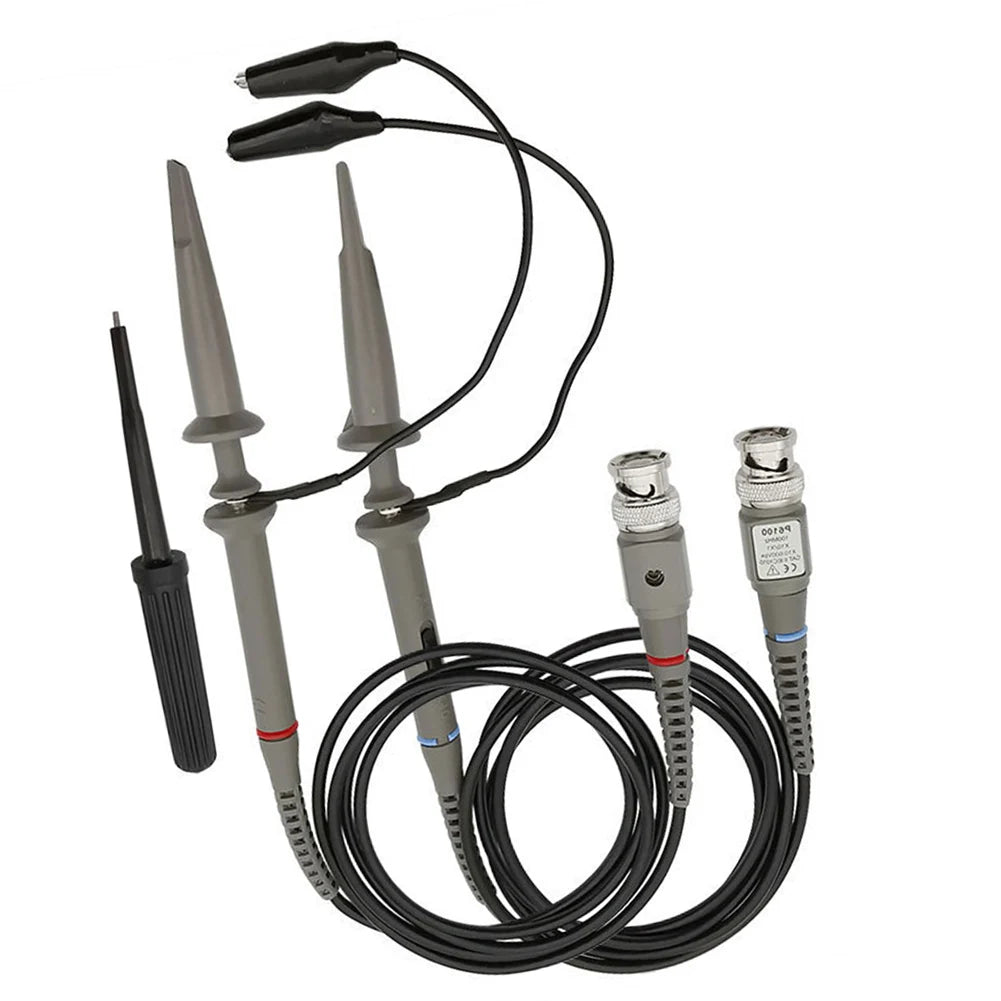 P6100 BNC Oscilloscope Probe Kit 100MHz Oscilloscope Clip Probe Cable Clamp Probe Test Wire for Oscilloscope Parts Accessories
