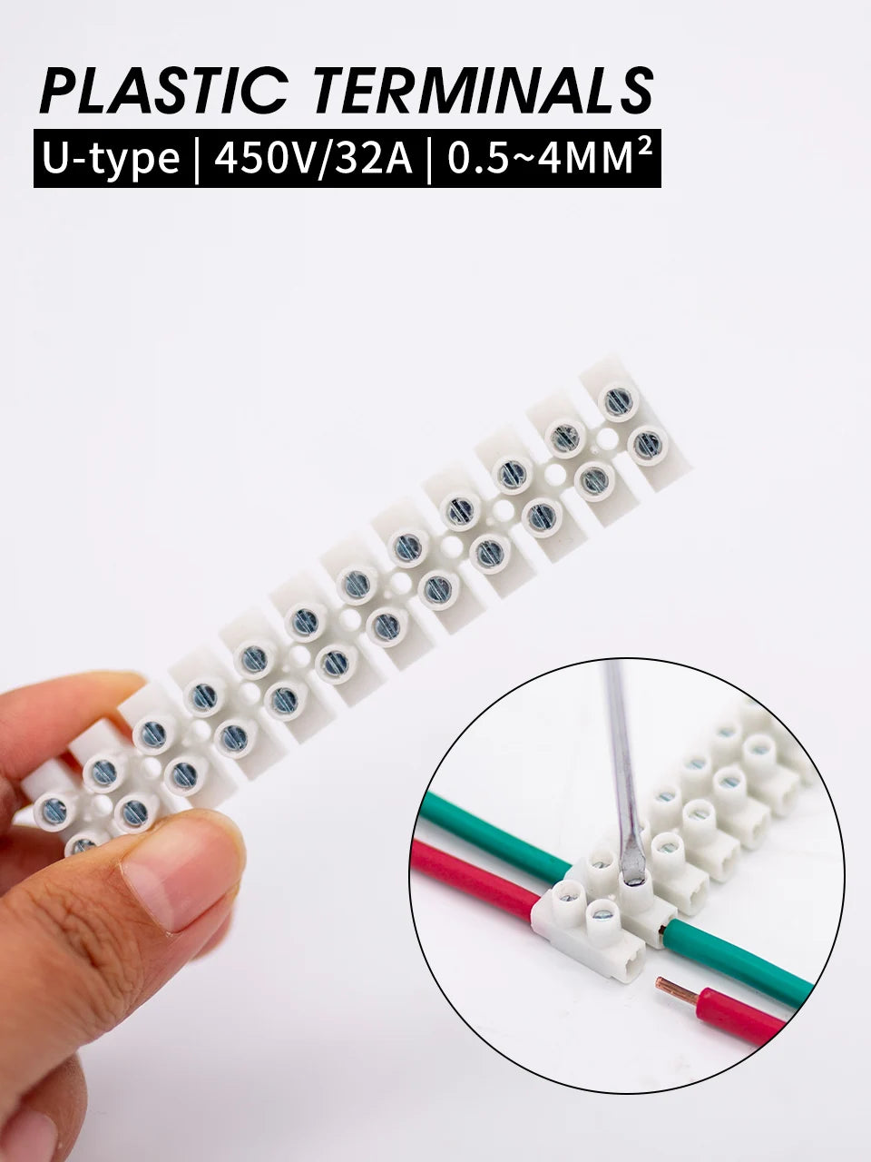 1/5/10Sets Screw Type Quick Connect Terminal 450V 32A 12-Pos Wire Connectors Universal Reusable No Soldering PA66 Terminal Block
