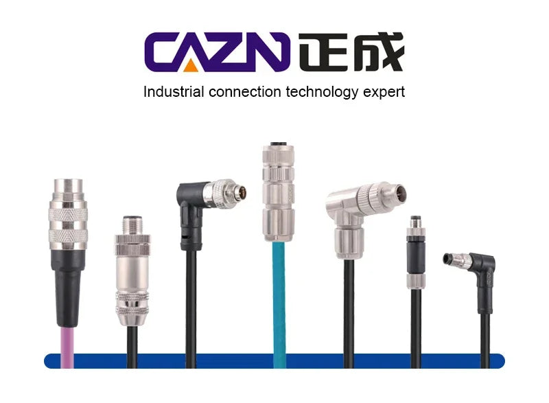 CAZN M8 Angled Male Back Mount Socket 3/4/5/6/8 Core Aviation Plug IP67/68 Waterproof Welding PCB Connector