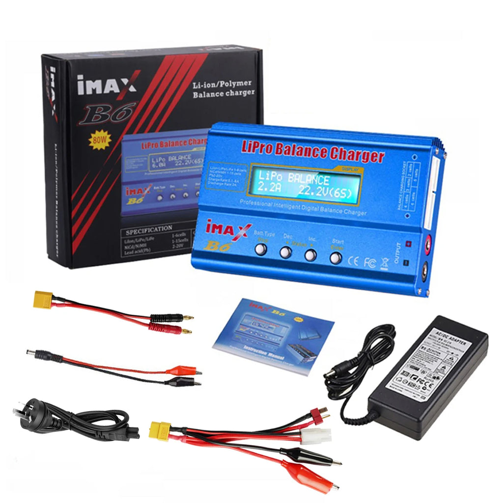 iMAX B6 80W Battery Charger For Lipo NiMh Li-ion Ni-Cd Digital Lipro Balance Charger Discharger AC Power 15V 6A Adapter Rc Car