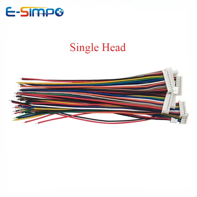 10PCS MX1.25 mm Single/DoubleHead Wire Cable Connector 2/3/4/5/6/7/8/9/10/12Pitch Plug 10/20/30CM Length 28AWG WireConnector