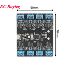 USB to 4 8-way RS485 Serial Port Type-C to 4 8-way 485 Multi-channel UART TTL CH348 HUB RS485 Module Expansion Board YR-6028
