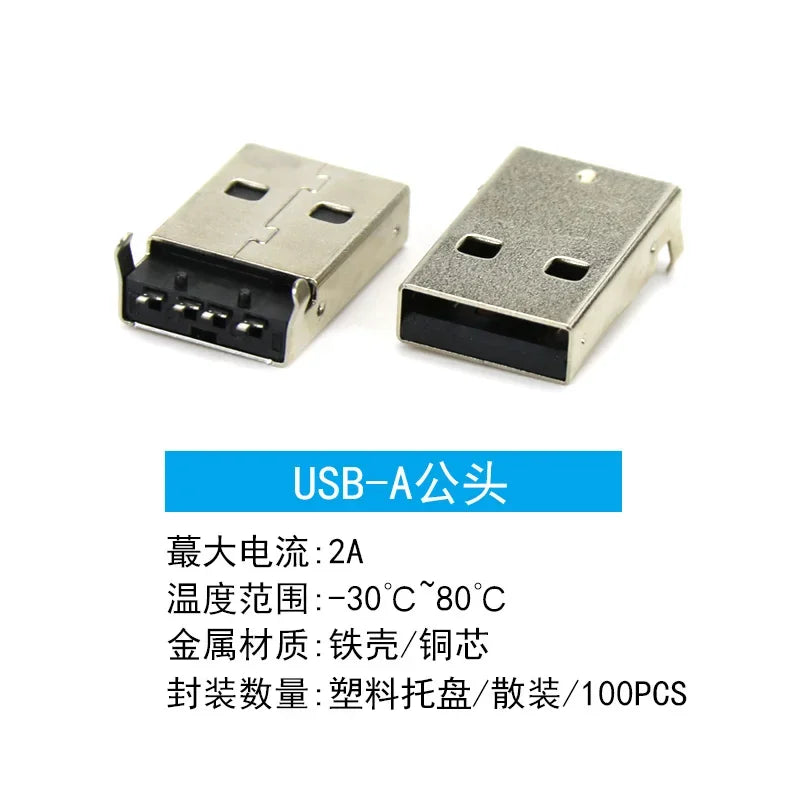 USB Series Socket USB Female Micro Connector Male MINI Plug Type-C Socket D Square Port B Data Type A