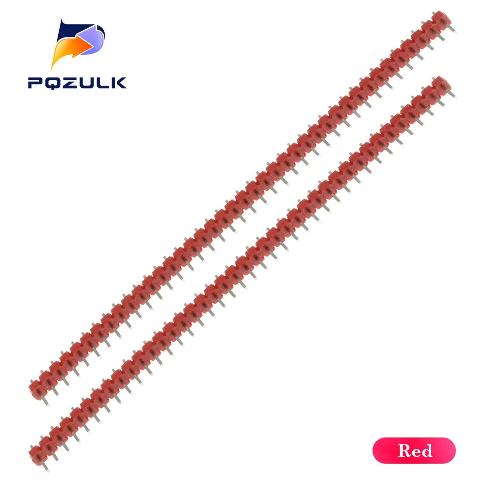 10PCS 1X40 Pin Red Blue Double Row MALE 2.54MM PITCH Pin Header connector Strip 1*40P 40Pin FOR PCB BOARD ARDUINO