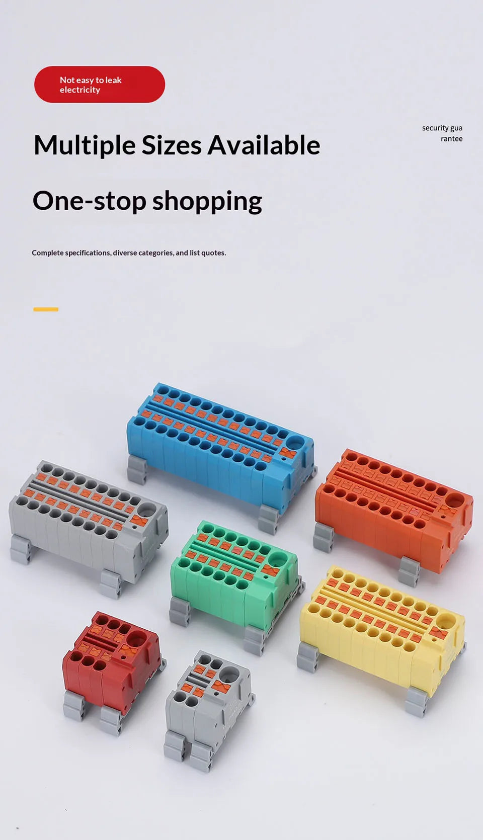 Push-in Terminal Block PTF6X2.5mm One in Multiple Out Splitter Spliceable Wire Connectors DIN Rail Junction Box Electrical Joint