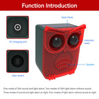 Outdoor Waterproof Solar Outdoor Motion Sensor Alarm Dog Barking&Gunshot Sound Animal Repeller Deter Raccoons Bears and Coyotes
