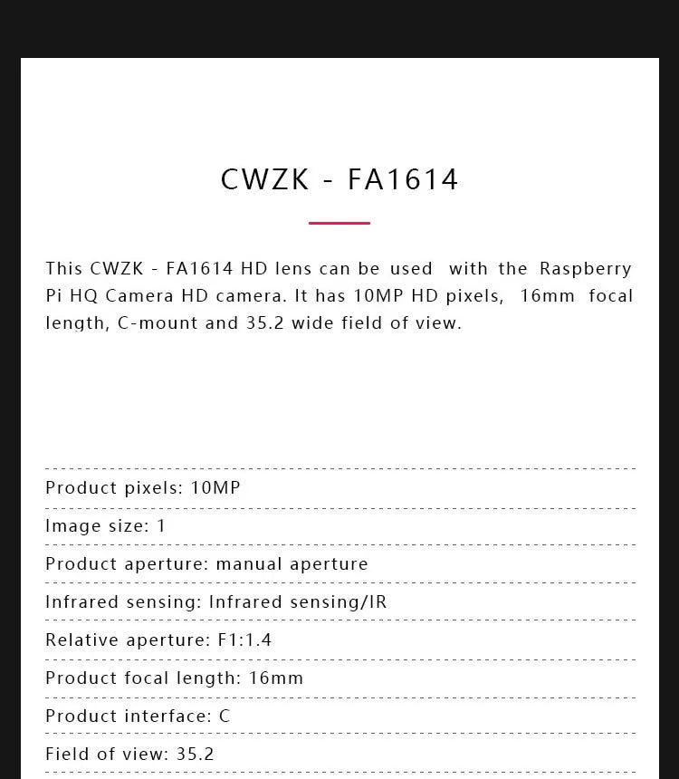 Raspberry Pi High Quality HQ Camera Module 12.3MP IMX477 sensor support for C- and CS-mount lenses