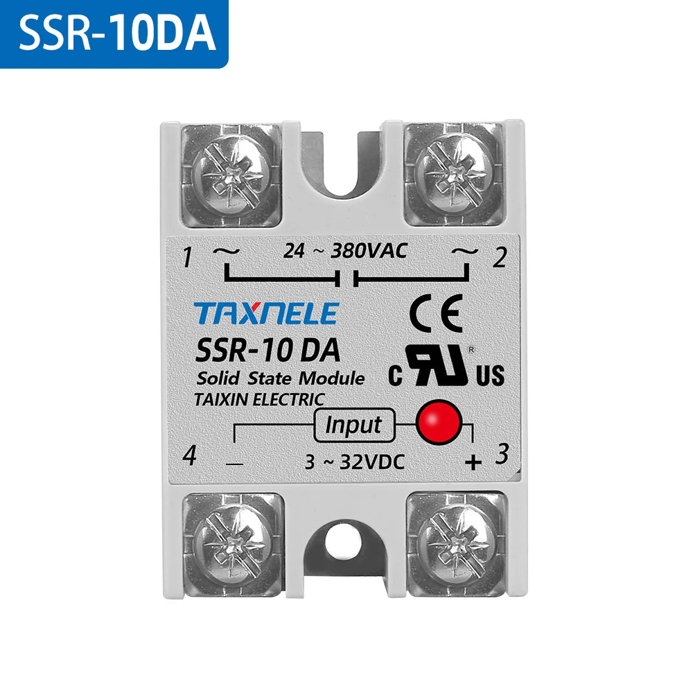 Single Phase Solid State Relay SSR-40DA SSR-25DA SSR-10DA DC To AC 3-32VDC Input 24-380VAC Output Solid State Relay