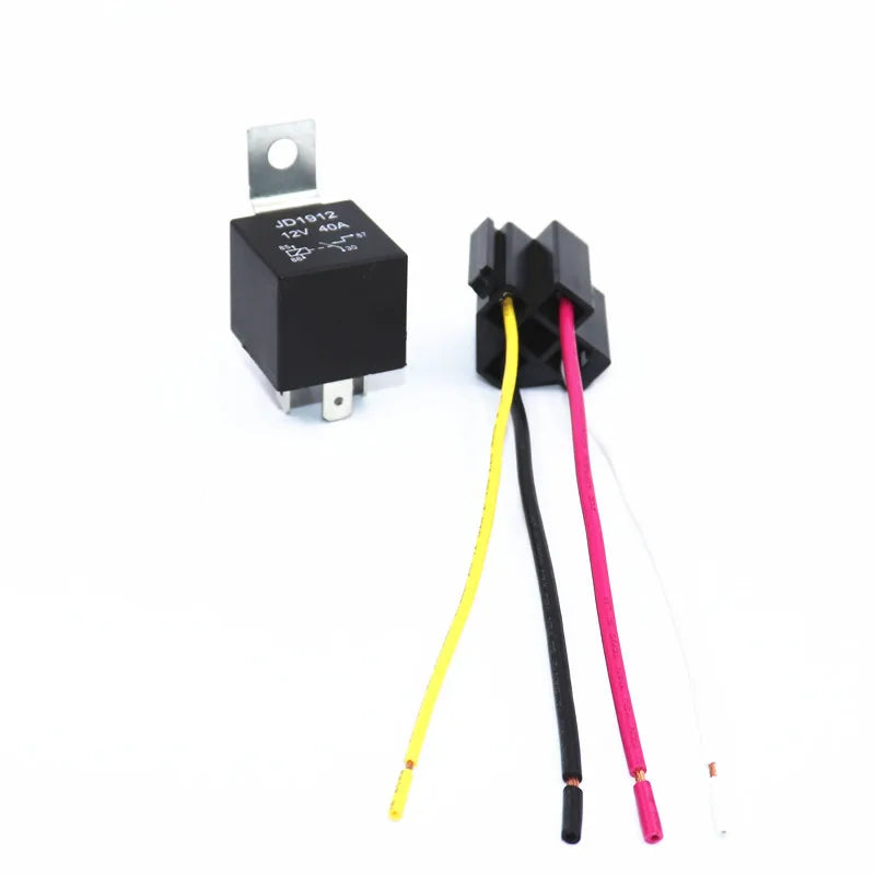 1PCS DC 12 24V 40A 4 5-Pin AMP Waterproof Relay Harness Tinned Copper Wires 5-PIN SPDT For  Boat Auto Fan Car relay With Socket