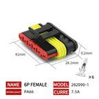 20/50/100Sets 1.5 Series AMP Automobile Connectors 1/2/3/4/5/6 Pin Super Seal Waterproof  Electrical Wire Connector PA66 Nylon