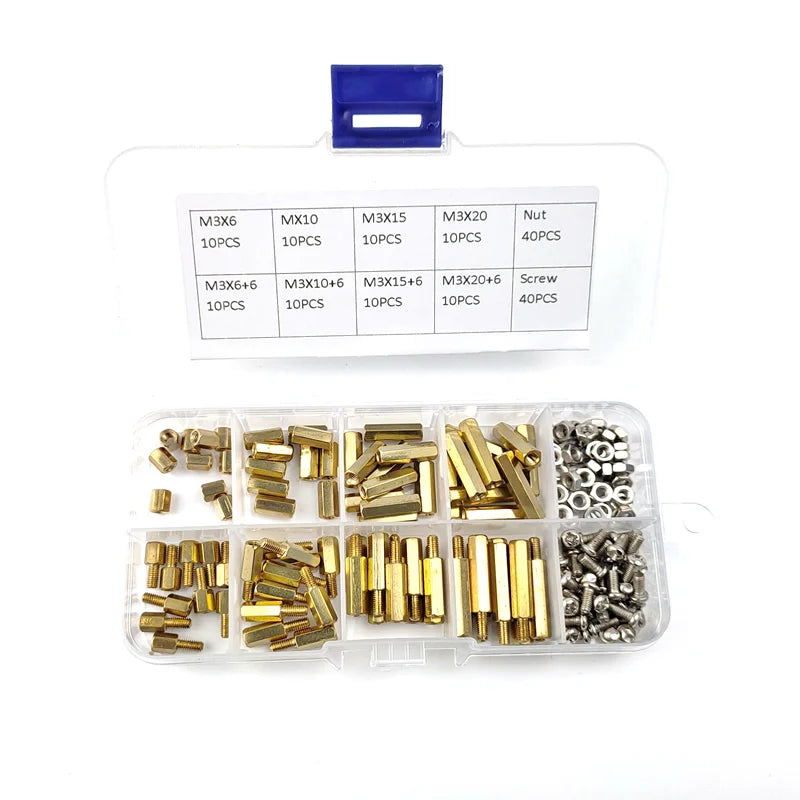 120Pcs M3 Brass Hex Standoff Kit, Male/Female PCB Spacers with Screws & Nuts, Motherboard Support Pillars for Electronics DIY