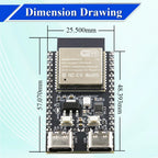 ESP32C5 Development Board Dual-frequency 2.4G and 5GHz WiFi Module ESP32-C5-DevKitC-1 N4 4MB Flash WIFI6 CH343 32PIN TYPE-C