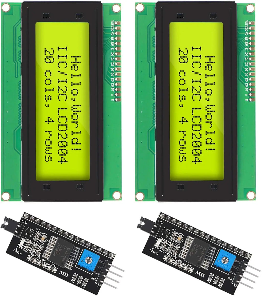 2PCS IIC I2C TWI Serial LCD 2004 20x4 Blue Backlight Module with I2C Interface Adapter Compatible with Raspberry Pi