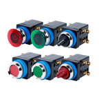 ABILKEEN LA18-22 2NO2NC Metal Push Button Switch 25MM Mount Size Momentary/Latching Rotary/Mushroo Head Power Control Switch