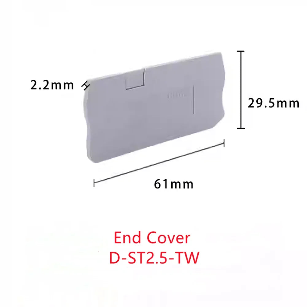 10Pcs/lot PT2.5-TWIN Push-In 3-Conductor Feed-Through Strip Wire Electrical Connector 2.5mm² Din Rail Terminal Block PT2.5-TW