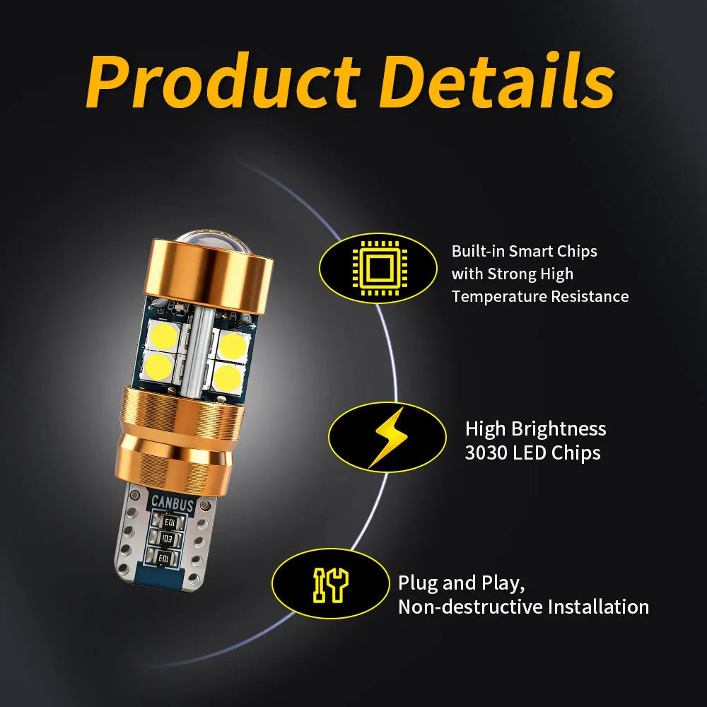2/6/10PCS LED Signal Light Bulb Package 3030 12V 24V DC Orange Amber 158 175 Position 2821 Parking 2827 2525 T10 Car Truck Bulbs