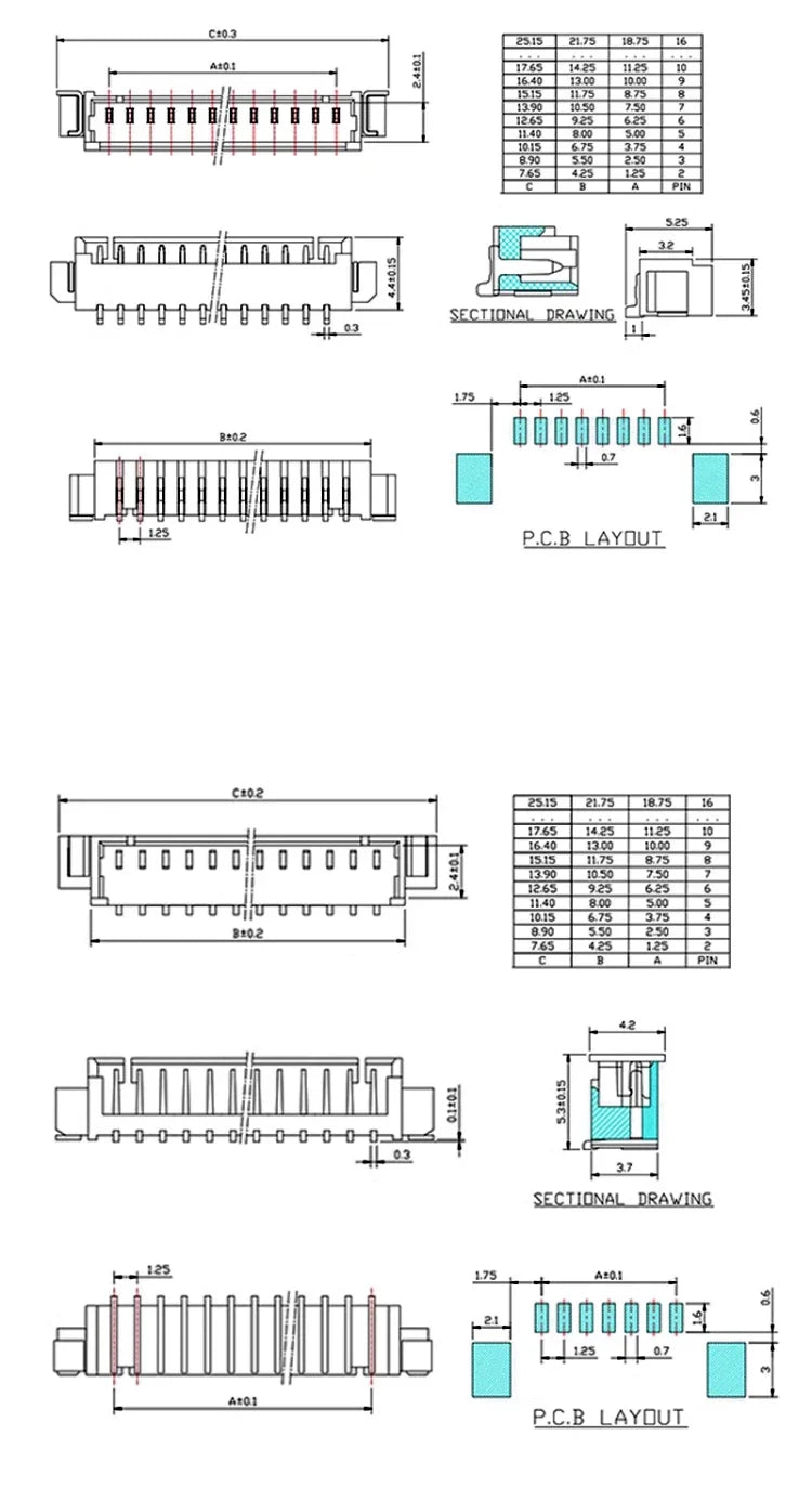 10sets Sh1.0 Jst1.25 Ph2.0 Xh2.54 Sh/jst/zh/ph/xh Horizontal / Vertical Smd Pin Header + Housing + Terminal Set 2.54mm