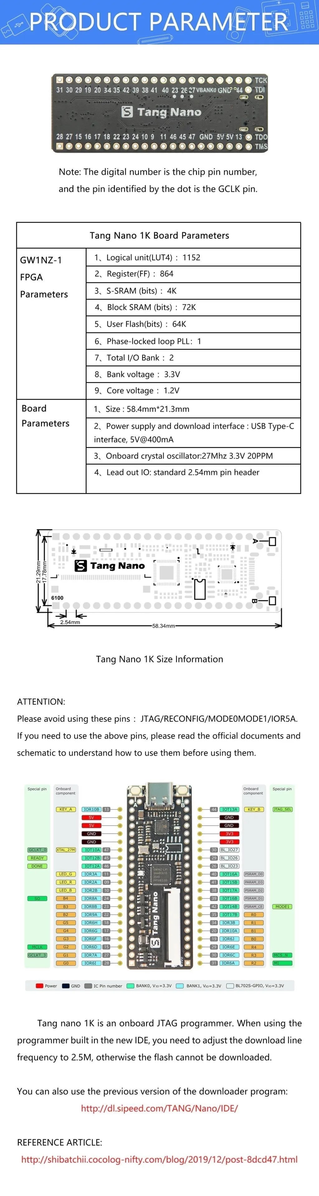 Sipeed Lichee Tang Nano Minimalist FPGA Development Board Straight Insert Breadboard