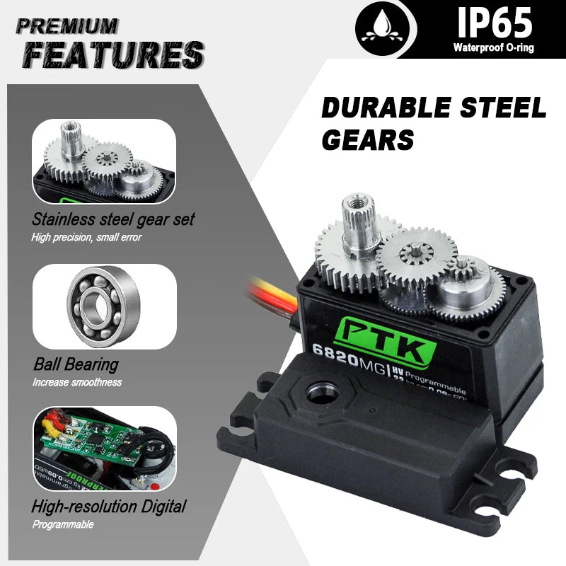 PTK servo Metal gear 20Kg 30Kg 35Kg 40Kg High speed servo Digital servo fixed wing servo 1/8 1/10 RC car programmable servo