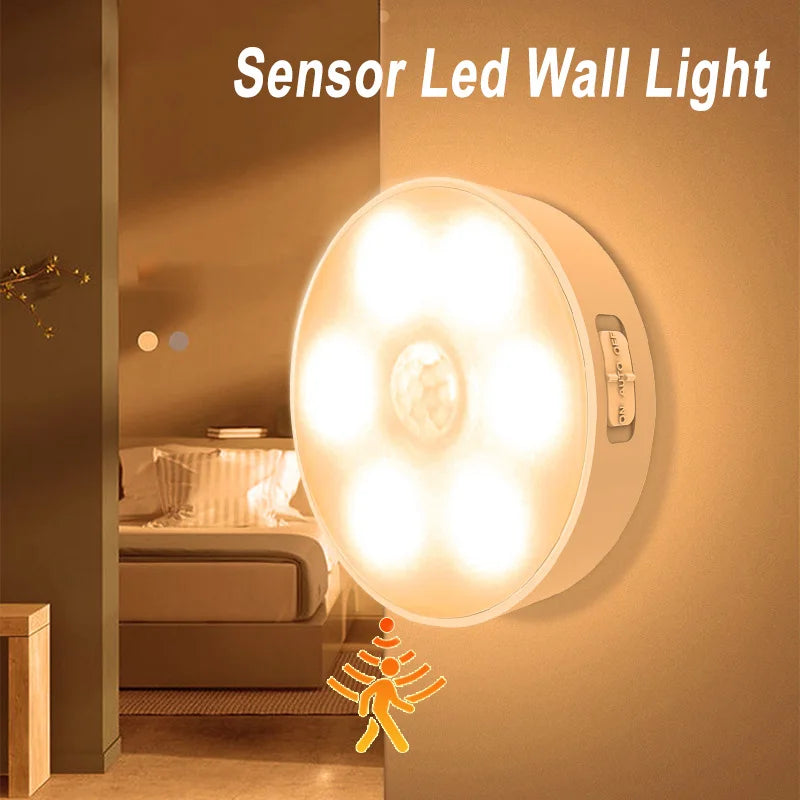 Motion Sensor Led Light Usb Charging Square Lamp for Bedroom Kitchen Stair Hallway Wardrobe Cupboard Lighting