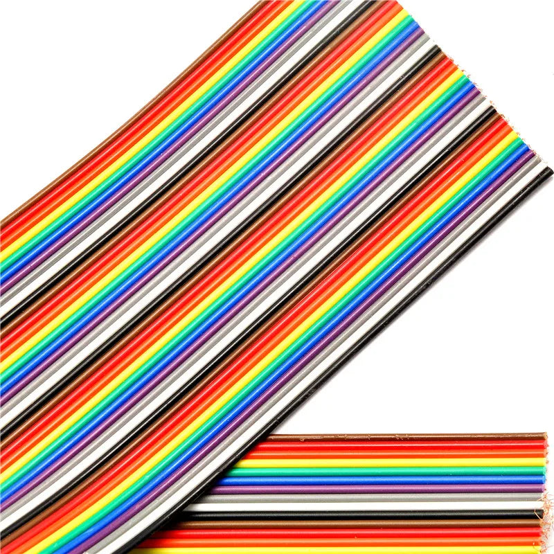40 Pin 1.27mm Pitch Colorful Flat Ribbon Cable, IDC FC Dupont Wire Connector, Flexible FPC Jumper for DIY Electronics