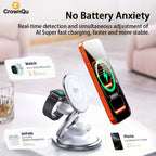 Qi2.2 25W Metal Wireless Charger Protable Fast Charging Station Stand 360° Rotation for iPhone 17 16 15 14 Pro Max Watch Airpods