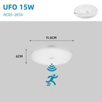 Led Motion Sensor Light 85-220V Ceiling Lamp For Home Corridor Stair Veranda Living Room Bedroom Rader Sensor Smart Night Light