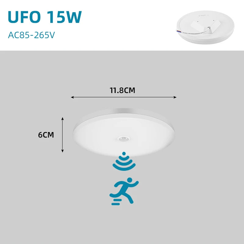 Led Motion Sensor Light 85-220V Ceiling Lamp For Home Corridor Stair Veranda Living Room Bedroom Rader Sensor Smart Night Light