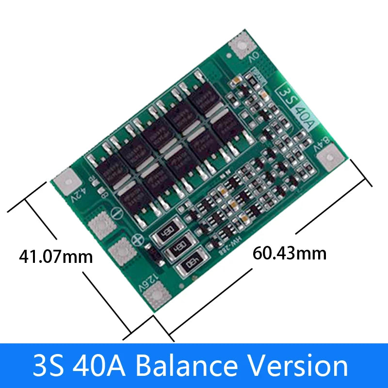 3S 4S 40A 60A Li-ion Lithium Battery Charger Protection Board 18650 BMS For Drill Motor 11.1V 12.6V 14.8V 16.8V Enhance Balance