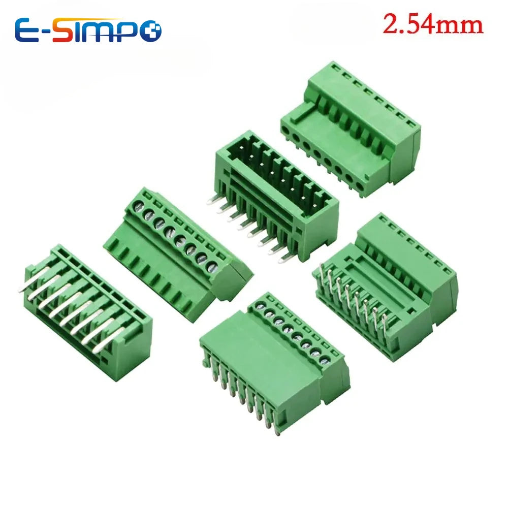 5PCS 2.54mm 15EDG 2EDG  PCB Screw Terminal Block 2-16P Female Socket Pitch Straight/Right Angle Pin Pin Header Wire Connector