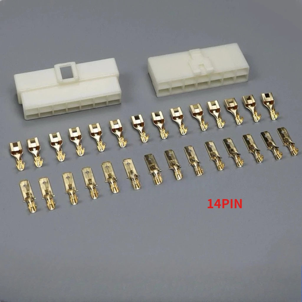 6.3MM 1/2/3/4/6/8/9/12/14/21 PIN Automotive Electrical Connector Cable Terminal Plug Kits Motorcycle For Ebike Car Terminal