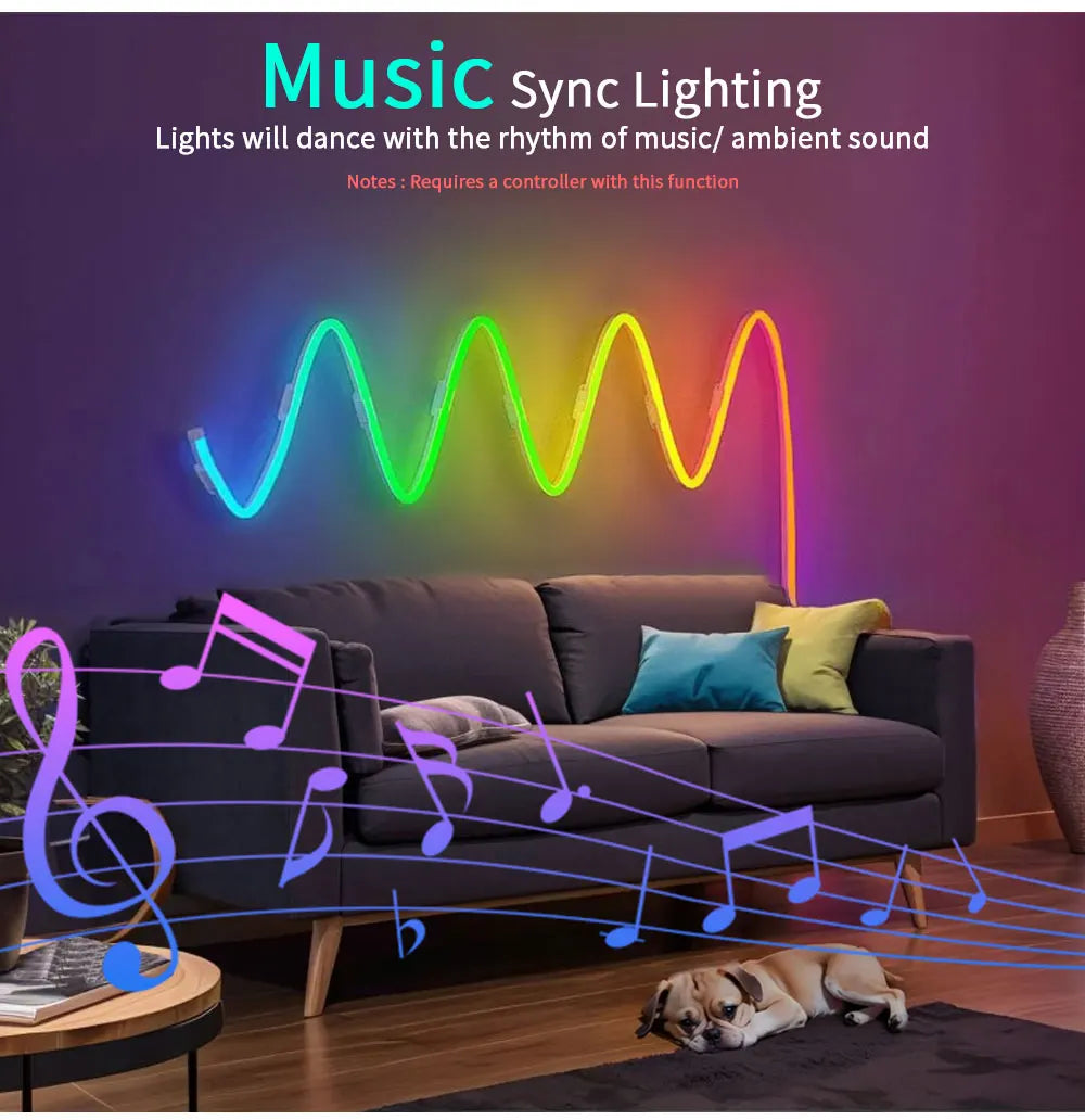 WS2811 FCOB RGBIC Neon LED Strip 720Leds/m Addressable Smart Dream Color Flexible COB LED Light IP68 Waterproof DC12V/24V