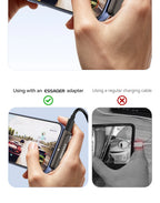 Essager Dual Type C Foldable Elbow Bracket 240W Charging Adapter 2-in-1 Converter for iphone 17 16 15 Huawei Xiaomi Samsung Oppo