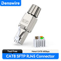 Denswire CAT7/CAT6A RJ45 Connectors, Tool-Free Shielded Zinc Alloy Ethernet Plugs Termination Plug Fits Solid/Stranded Cable