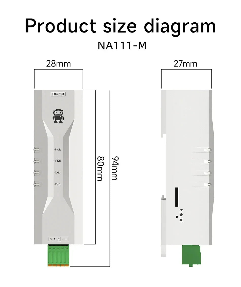 RS485 to RJ45 Ethernet Serial Sever Rail Industrial Standard AC/DC/POE Data Transmission Transceiver CDEBYTE Serial Sever