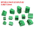 10Pcs Screw terminal type PCB KF128-2.54/3.5/3.81/5.0/5.08/7.5 mm PCB Mini Screw Terminal Blocks for Wires2 p3p copper