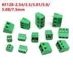 10Pcs Screw terminal type PCB KF128-2.54/3.5/3.81/5.0/5.08/7.5 mm PCB Mini Screw Terminal Blocks for Wires2 p3p copper