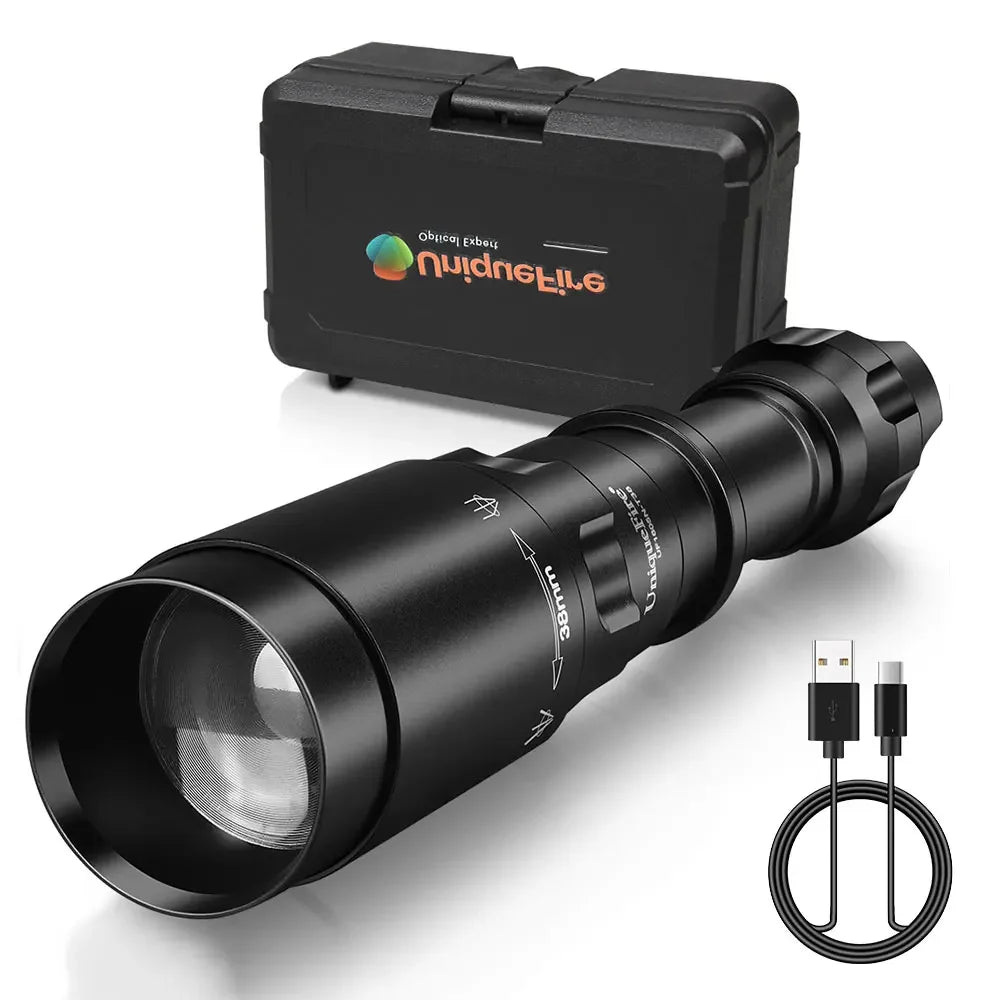 UniqueFire 1605 T38 Vcsel940nm Vcsel850nm LED IR Flashlight Set Dimmer Swtich Indicator USB C Rechargeable Torch Max.1500 Meters