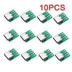 10Pcs 16 Pin Test PCB Board TYPE C USB 3.1 Type C Connector  Plate Adapter Socket For Data Line Wire Cable Transfer