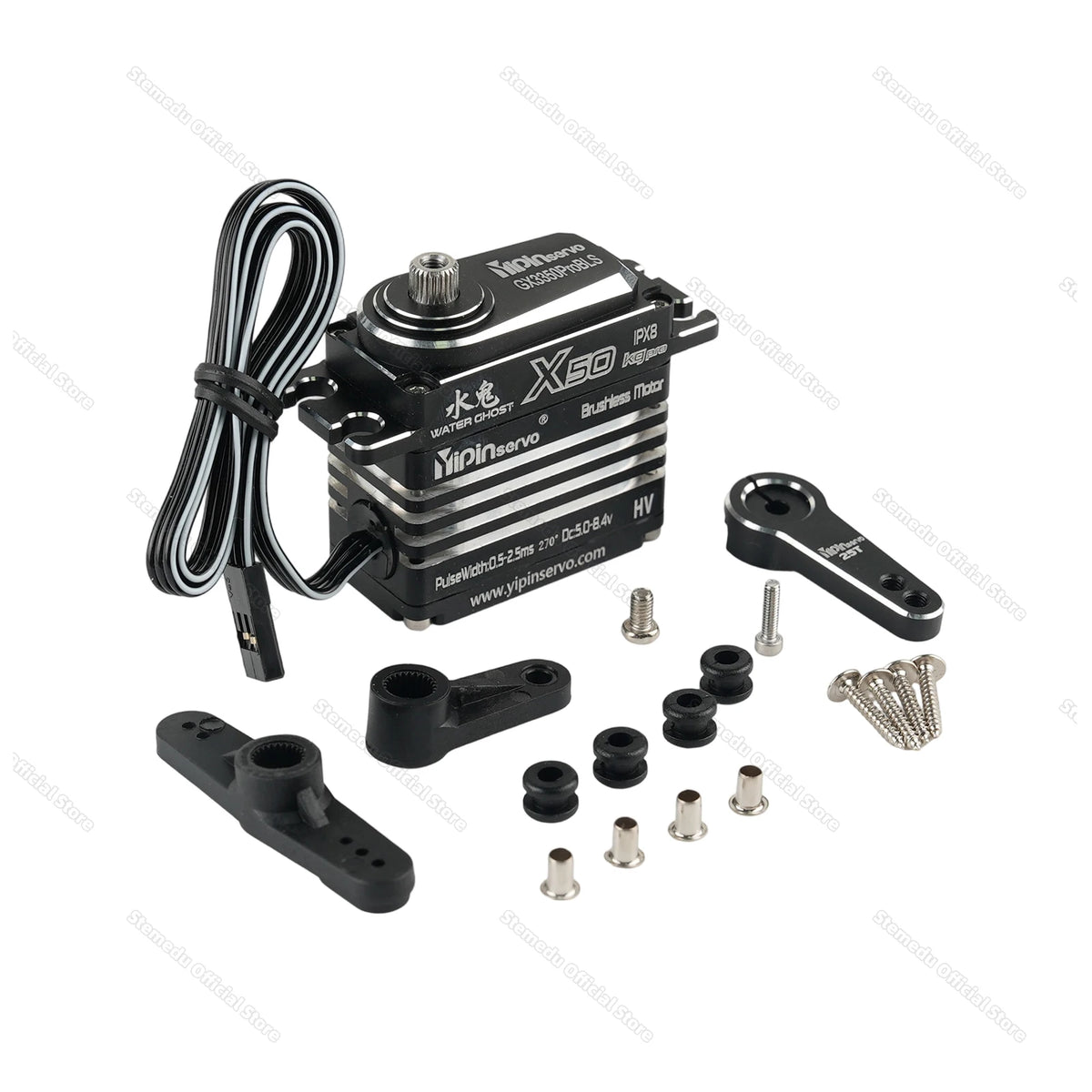 GX Yipin X50 Pro 50KG HV Servo Waterproof IPX8 Digital Brushless Motor for 1/8 1/10 RC Cars/Crawlers 25T Metal Arm Gear 180/270