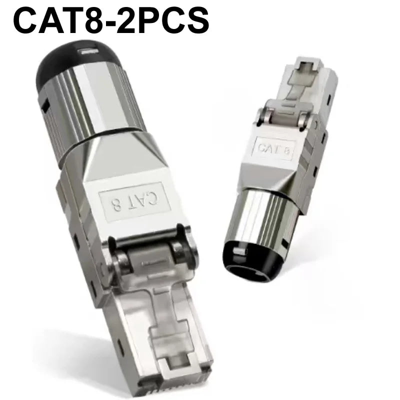 NEW 2026 2PCS RJ45 Cat8 Cat7 Cat6A Connector Shielded Toolless Modular Termination Plug 2000MHz 40G LAN Cable for 22AWG-24AWG