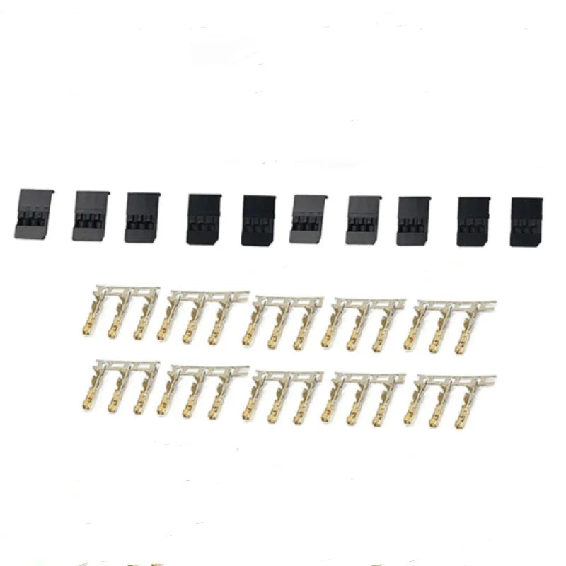 5/10 Pairs Jr Futaba Servo Receiver Connector Plug with Lock and Male Female Gold Plated Terminals Crimp Pin Kit for RC Battery